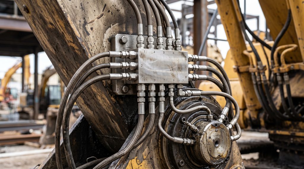 Katup pembagi divider valve pada sistem pelumasan otomatis progresif